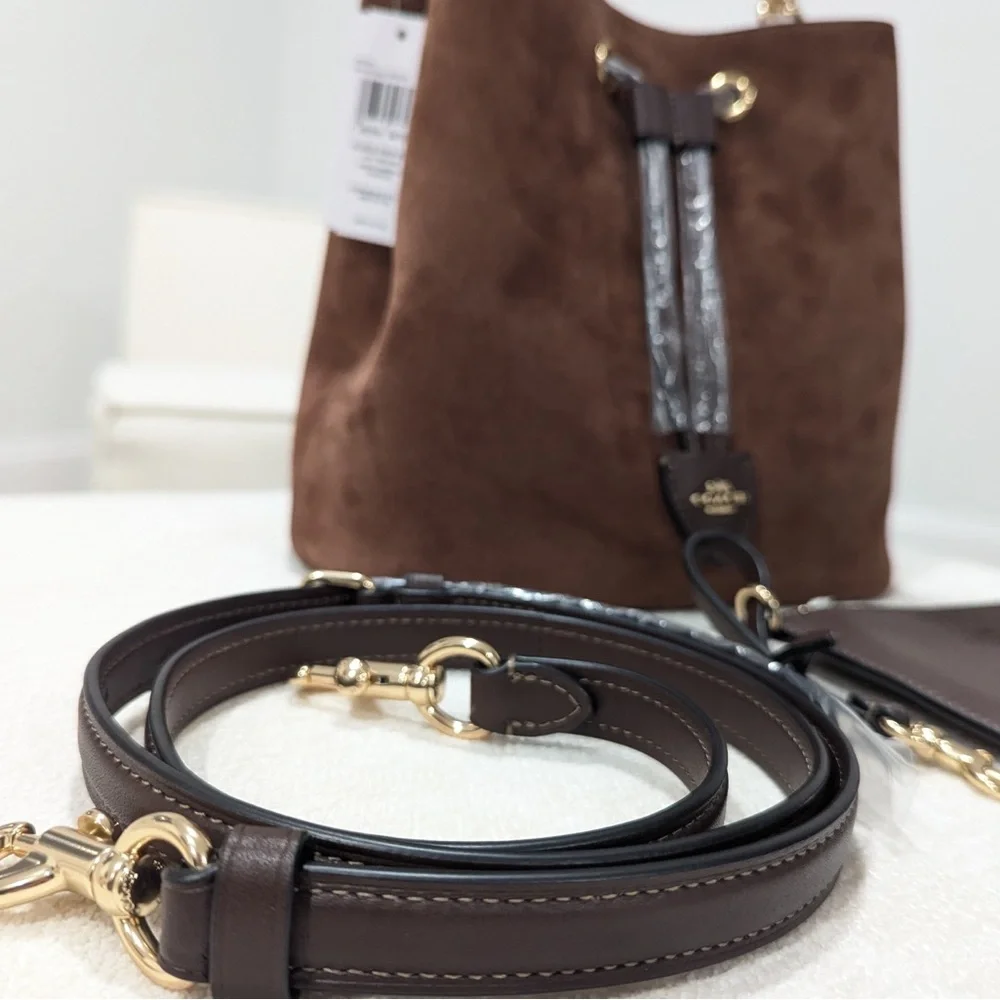NWT - Coach Suede Rowan Bucket Bag - CCC78 - Vintage Brown - Picture 2 of 8